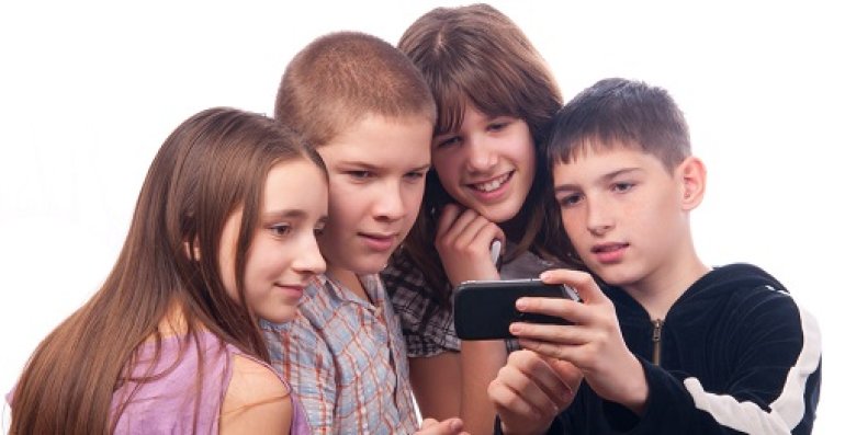 Children playing mobile